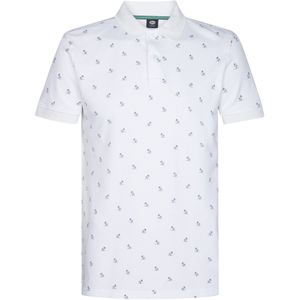 Petrol Industries - Heren All-over Print Polo Breeze - Wit - 95% Organisch Katoen