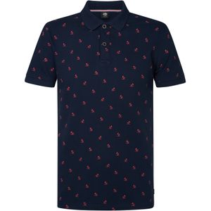 Petrol Industries - Men Polo - Blauw Dessin - Biologisch Katoen