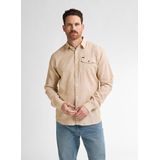 Petrol Industries - Overhemd - Zand - 55% Linnen 45% Katoen - Uni Dessin