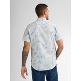 Petrol Industries - All-over Print Overhemd - Wit - Katoen - Korte Mouwen - Slim Fit