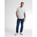 Petrol Industries - All-over Print Overhemd - Wit - Katoen - Korte Mouwen - Slim Fit