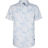 Petrol Industries - All-over Print Overhemd - Wit - Katoen - Korte Mouwen - Slim Fit