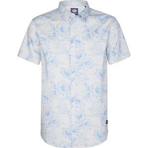 Petrol Industries - All-over Print Overhemd - Wit - Katoen - Korte Mouwen - Slim Fit