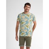 Petrol Industries - All-over Print T-shirt Hibiscus - Grijs - S - T-shirts met korte mouwen