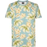 Petrol Industries - All-over Print T-shirt Hibiscus - Grijs - S - T-shirts met korte mouwen