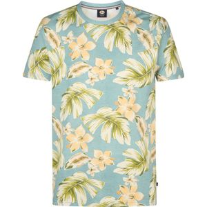Petrol Industries - Heren All-over Print T-shirt Hibiscus - Blauw