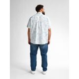 Petrol Industries - Heren Overhemd - Wit - All-over Print - Katoen/Elastaan