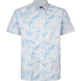 Petrol Industries - Heren Overhemd - Wit - All-over Print - Katoen/Elastaan