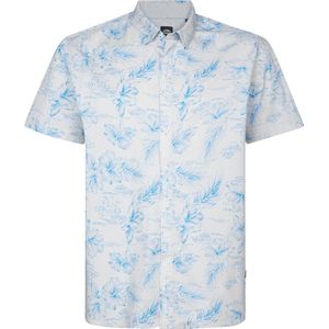 Petrol Industries - Heren Overhemd - Wit - All-over Print - Katoen/Elastaan