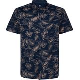 Petrol Industries - Heren Plus Size All-over Print Overhemd - Blauw