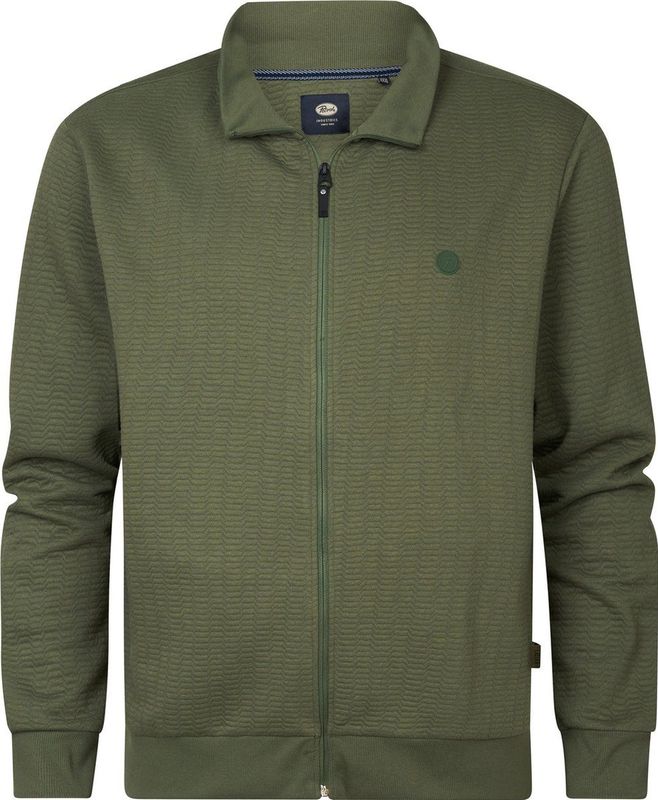 Casual Vest - Geribd Design - Katoen/Polyester - Logo op de Borst - Ritssluiting