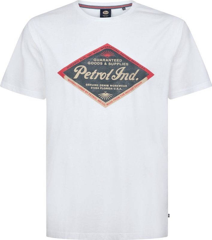 T-shirt - Korte Mouwen - Ronde Hals - Petrol Artwork - 100% Katoen