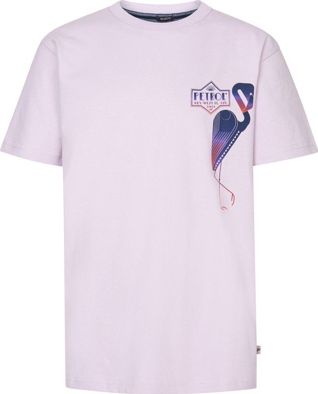 Petrol Industries - Backprint T-shirt Palmbreeze - Roze - T-shirts met Korte Mouwen