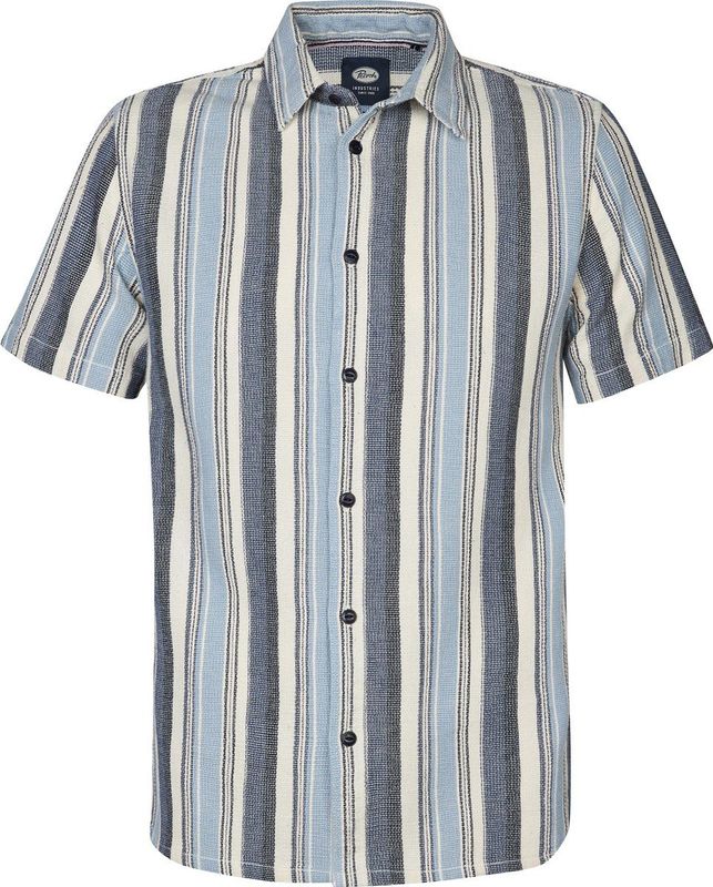 PETROL INDUSTRIES - Gestreept Hemd - Blauw/Wit - Katoen
