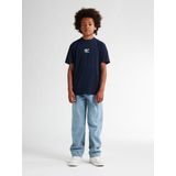 Polo - Korte Mouwen - Relaxed Fit - Katoen - Petrol Logo Print