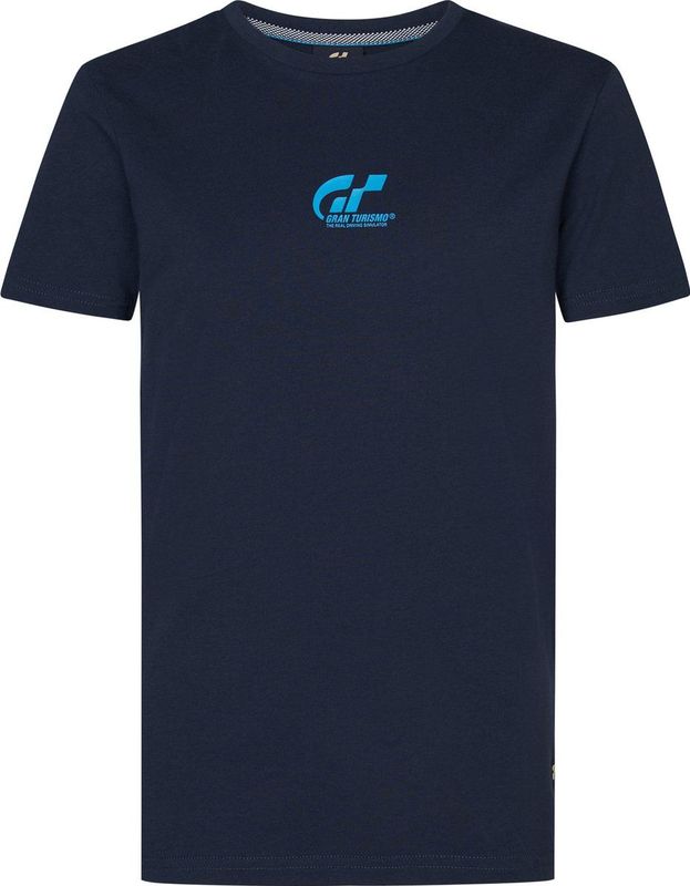 Polo - Korte Mouwen - Relaxed Fit - Katoen - Petrol Logo Print