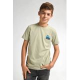 T-shirt - Korte Mouwen - Ronde Hals - Petrol Print - 100% Katoen