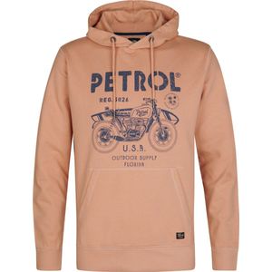 PETROL INDUSTRIES, Heren Sweater Hooded Print, M-1050-SWH102, Dusty Peach, XS, Dusty Peach, XS