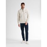 Petrol - Heren Zip-through Sweater Kraag - Wit