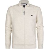 Petrol - Heren Zip-through Sweater Kraag - Wit