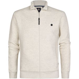 Petrol - Heren Zip-through Sweater Kraag - Wit