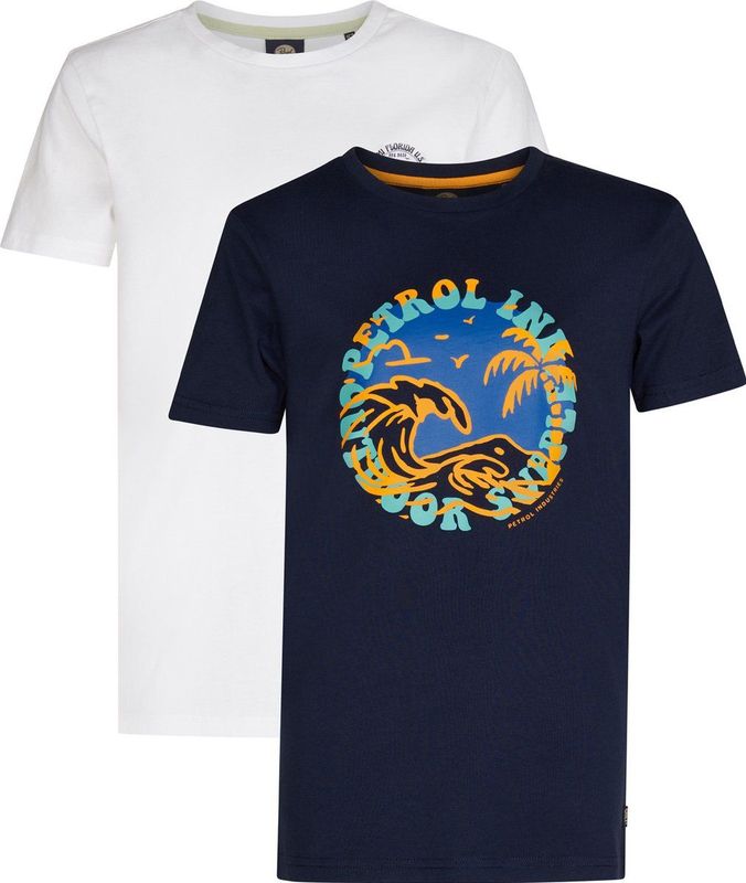 Petrol Industries - T-shirt - Jongens - 2-Pack - Ronde Hals - Katoen - Korte Mouwen