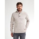 Petrol Industries - Gebreide Trui - Wit - Regular Fit - Opstaande Kraag - Katoen