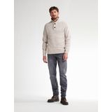 Petrol Industries - Gebreide Trui - Wit - Regular Fit - Opstaande Kraag - Katoen