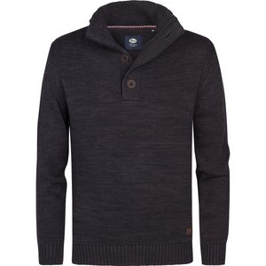 Pullovers - Deep Black - Regular Fit - Schipperskraag - Lange Mouwen
