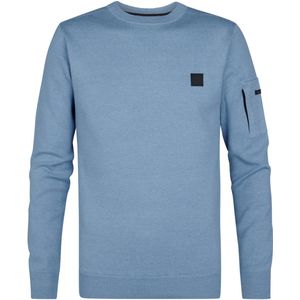 Petrol Industries - Fijngebreide Trui Raleigh - Blauw - S - Gebreide Truien