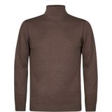 Petrol Industries - Gebreide Trui - Bruin - Regular Fit - Opstaande Kraag - Katoen