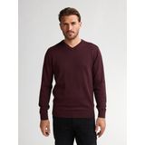 Basic - Gebreide Trui - V-hals - Blauw - Katoen/Acryl