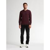 Basic - Gebreide Trui - V-hals - Blauw - Katoen/Acryl