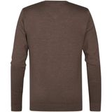 Gebreide Trui - V-hals - Blauw - Katoen/Acryl - Regular Fit