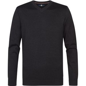 Trui - V-hals - Blauw - Katoen/Acryl - Regular Fit