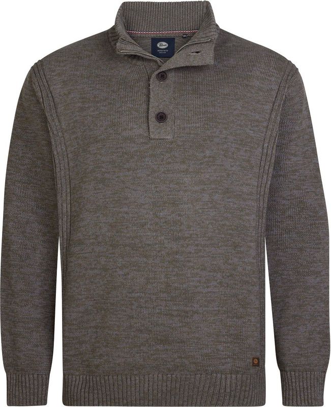 Petrol Industries - Grofgebreide Trui - Groen - Heren Plus Size