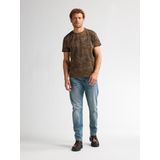 Petrol Industries - Provo - All-over Print T-shirt - Bruin - 100% Organisch Katoen