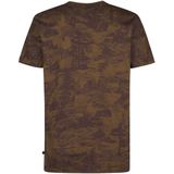 Petrol Industries - Provo - All-over Print T-shirt - Bruin - 100% Organisch Katoen