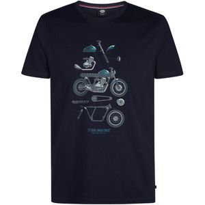 Petrol Industries - Heren T-shirt - Blauw - Motorprint Pine Ridge