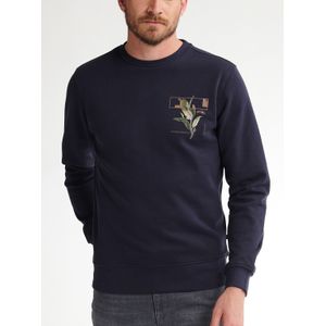 Petrol Industries - Sweater - Royal Navy - Met Print - Mannen