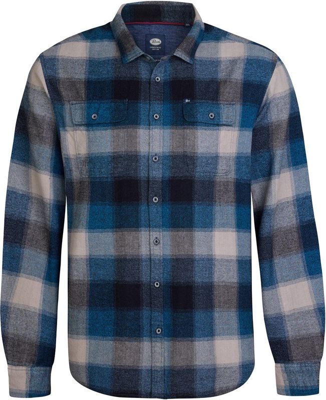 Petrol Industries - Billings - Overhemd - Blauw - Heren Plus Size Geruit