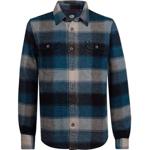 Petrol Industries - Clackamas - Overhemd - Blauw - Geruit Patroon - 100% Katoen