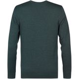 Petrol Industries - Gebreide Half Zip Trui - Groen - 50% Viscose/ 28% Polyester/ 22% Nylon