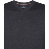 Petrol Industries - Fijngebreide Trui - Blauw - V-hals - Pullover