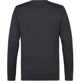 Petrol Industries - Fijngebreide Trui - Blauw - V-hals - Pullover