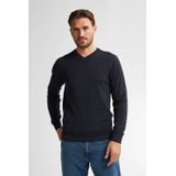 Petrol Industries - Fijngebreide Trui - Blauw - V-hals - Pullover