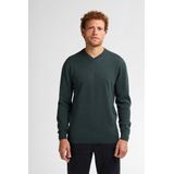 Petrol Industries - Gemêleerde Trui - Donker Groen - Katoen/Acryl - V-hals
