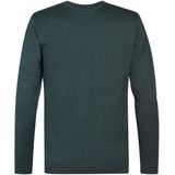 Petrol Industries - Gemêleerde Trui - Donker Groen - Katoen/Acryl - V-hals