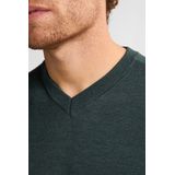 Petrol Industries - Gemêleerde Trui - Donker Groen - Katoen/Acryl - V-hals