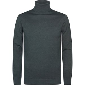 Petrol Industries - Gebreide Half Zip Trui - Groen - 50% Viscose/ 28% Polyester/ 22% Nylon